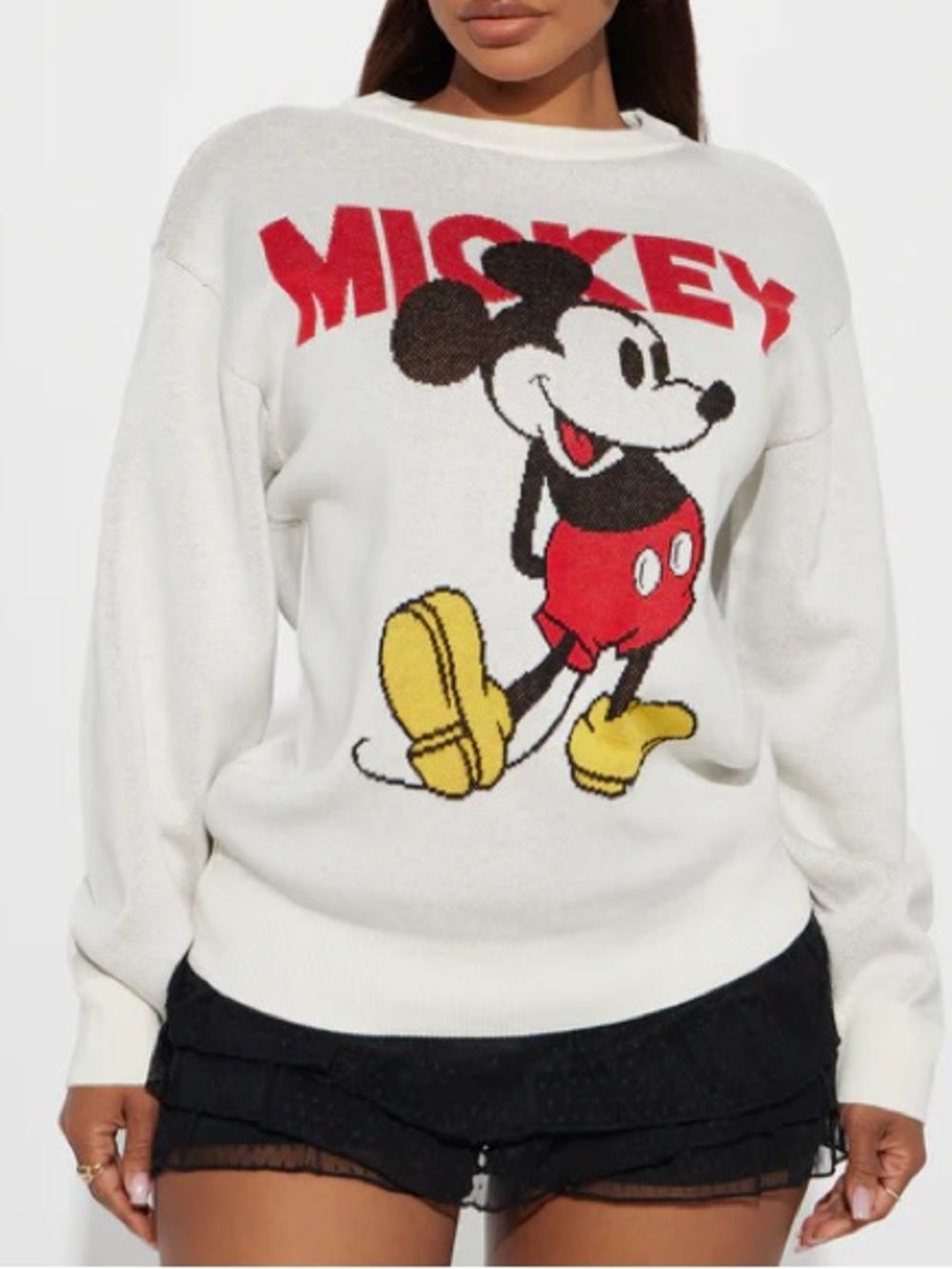 •Vintage Mickey• Disney Mickey Mouse Knit Sweater | Graphic Crewneck Pullover
